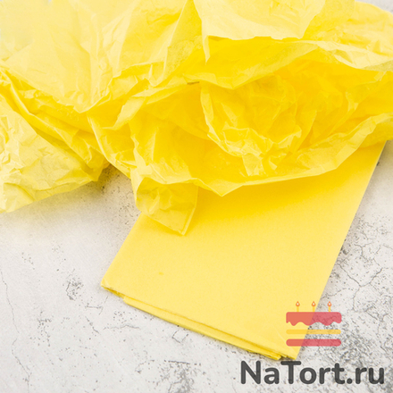 Бумага упаковочная тишью, Лимонная  50х66 см (10 листов)