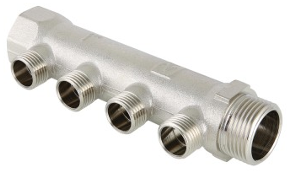 Коллектор RIIFO Flow  латунь 1" ВР/НР 2x1/2"НР Конус ц/ц 35 мм