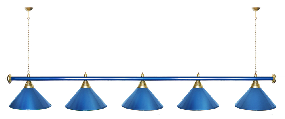 Лампа STARTBILLIARDS 5 пл. (плафоны золотые,штанга золотая,фурнитура золото)