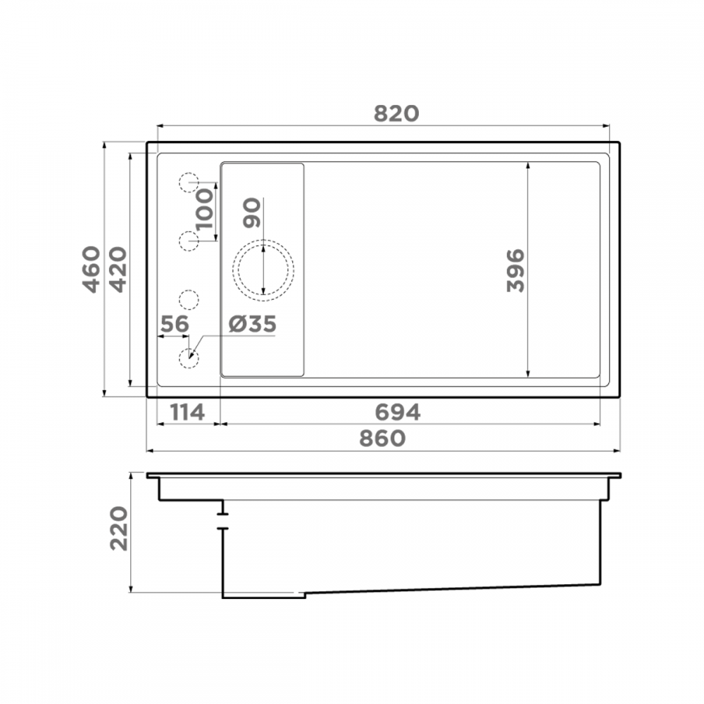 Кухонная мойка Omoikiri Kinaru 86-U/I GB