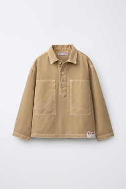 ZARA КУРТКА-РУБАШКА НА ПУГОВИЦАХ, РЫЖЕВАТО-КОРИЧНЕВЫЙ