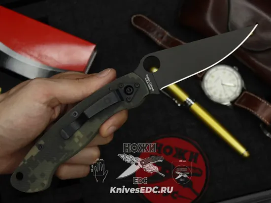 Складной нож Spyderco Military Camo C36GPCMOBK c клинком из стали CPM-S30V, рукоять G10
