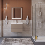 Тумба с раковиной подвесная BelBagno KRAFT-600-2C-SO-CO Бежевый матовый, раковина белая BB-8099-60