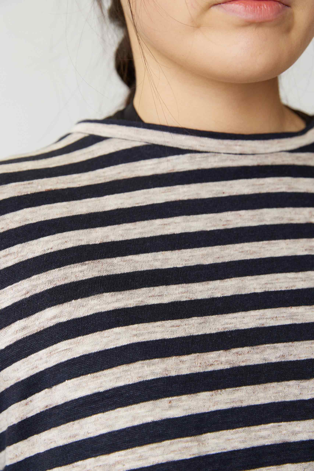 Огромная футболка в полоску "меланж"