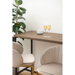 Стул барный Bergenson Bjorn Coral, велюр, серо-бежевый