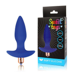 Синяя коническая анальная пробка Sweet Toys - 10,5 см. (Цвет: синий)