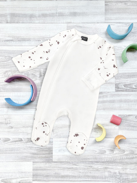 Комбинезон Mjölk Sleep and Play Кляксы, с рукавом реглан, уценка