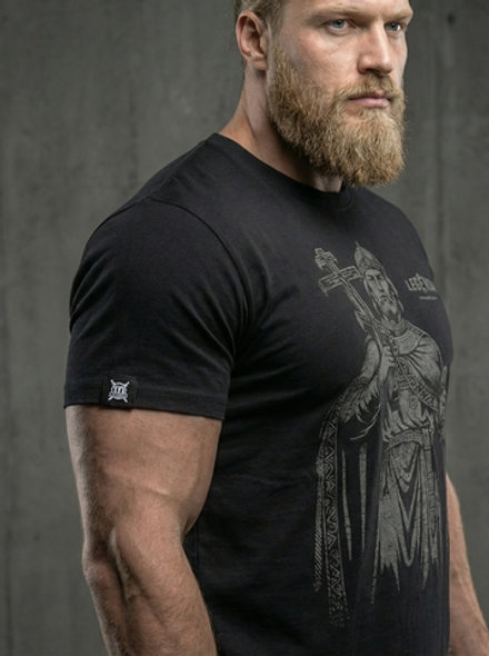 Футболка спортивная хлопковая мужская черная LEGENDA Князь