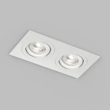 Точечный встраиваемый влагозащищенный светильник 2*GU10 DK2112-WH белый Hydro Denkirs