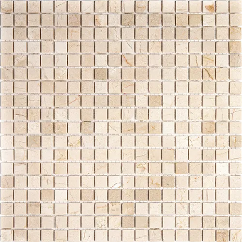4M025-15P Crema Marfil Мозаика из мрамора 4 мм Natural i-Tilе бежевый светлый квадрат глянцевый