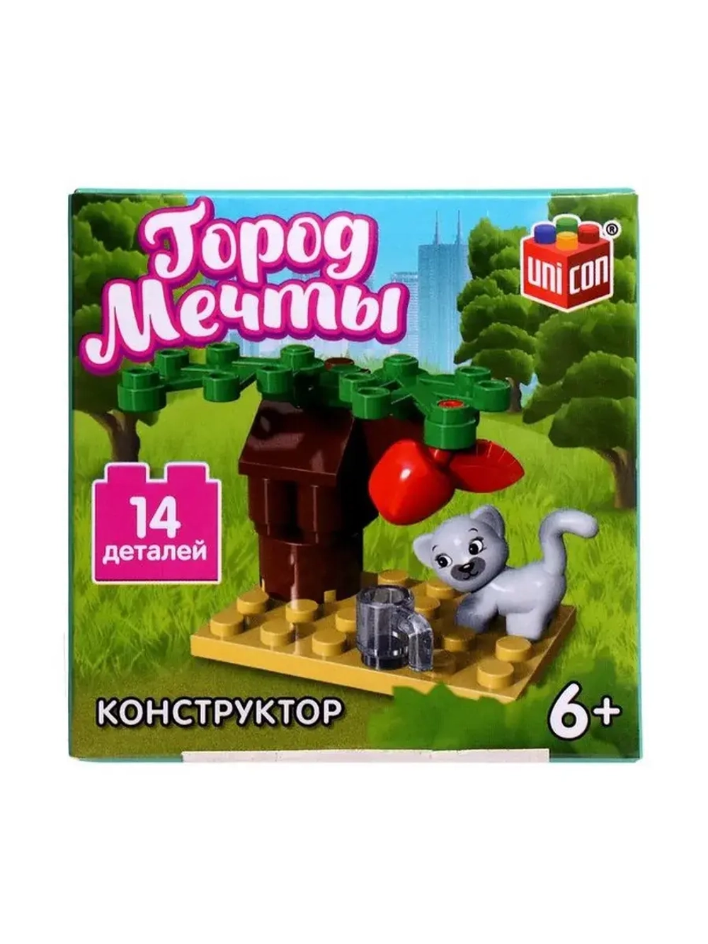 Конструктор Город мечты «Кошечка под деревом», 14 деталей