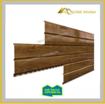 Сайдинг металлический L -Брус ХL ECOSTEEL Глянцевый 0,5мм Мореный дуб (в наличии)