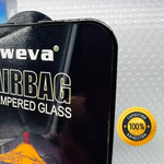 Защитное стекло WEVA AIRBAG для Apple iPhone 13/13 Pro/14, 3D (стекло с толстым бортиком по краям, усиленная защита), черная рамка, 0.22 мм