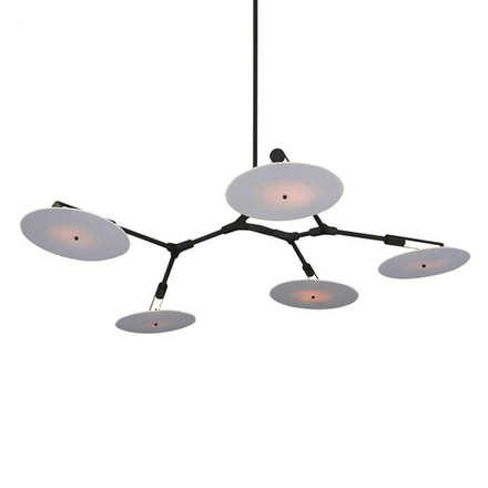Потолочный дизайнерский светильник  Branching Discs by Lindsey Adelman (5 плафонов, черный)