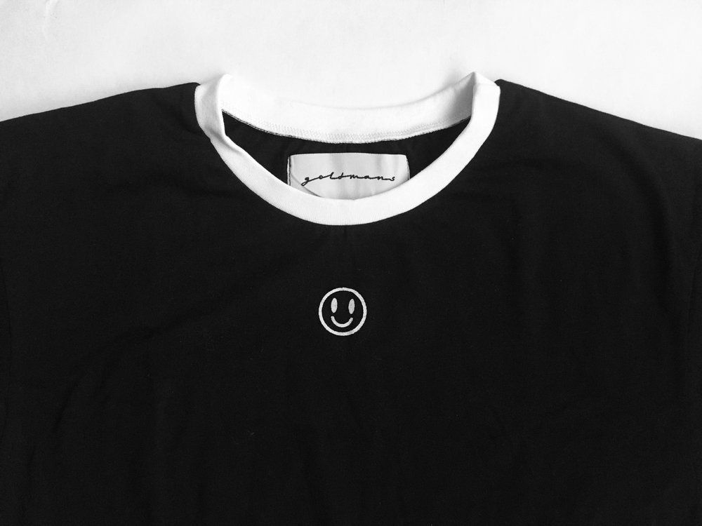 Футболка Goldmans Смайлик Черная Унисекс