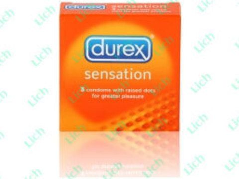 Презервативы с точечной структурой DUREX  SENSATION, 3 шт.