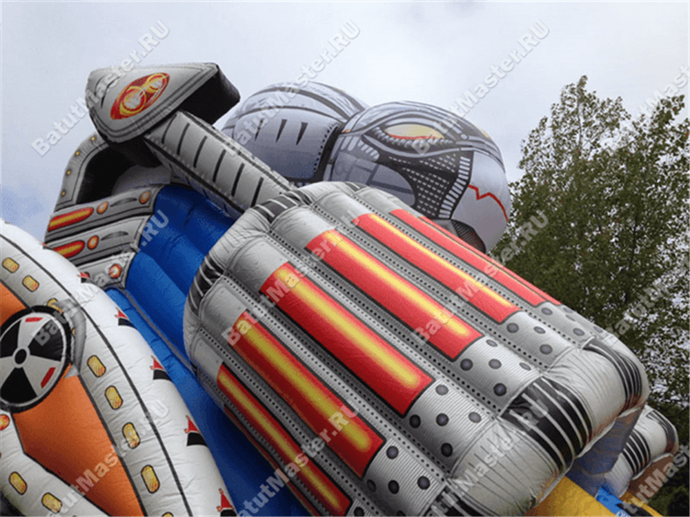Коммерческий надувной батут-горка "Робот" 15*8*10 м