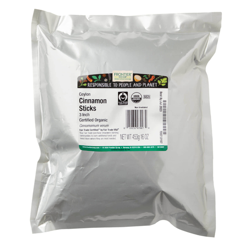 Frontier Co-op, органические палочки цейлонской корицы, 3 дюйма (3 дюйма), с соблюдением принципов справедливой торговли, 453 г (16 унций)