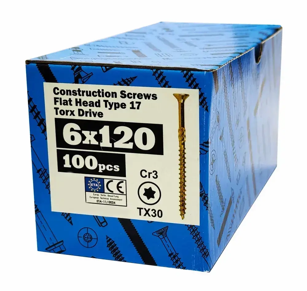 Конструкционный саморез по дереву 6х120 потай, (100 шт)