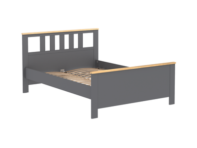 Кровать САГА 140х200 серая/ясень