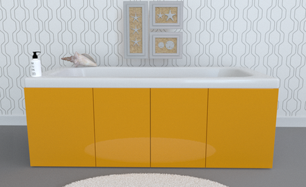 Экран под ванну комбинированный TR-9-032 темно-желтый глянец