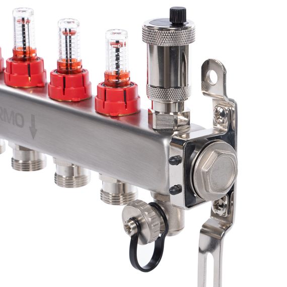 Коллектор Royal Thermo нерж. в сборе с расходомерами 1 ВР-3/4 НР с автомат. воздухоотвод-ми 4 вых. купить в Москве и Московской области по низкой цене с доставкой по России — (7) Коллектор Royal Thermo нерж. в сборе с расходомерами 1 ВР-3/4 НР с автомат. воздухоотвод-ми 4 вых. — (7)