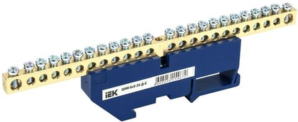 Шина N "ноль" на DIN-изол ШНИ-6х9-24-Д-С IEK