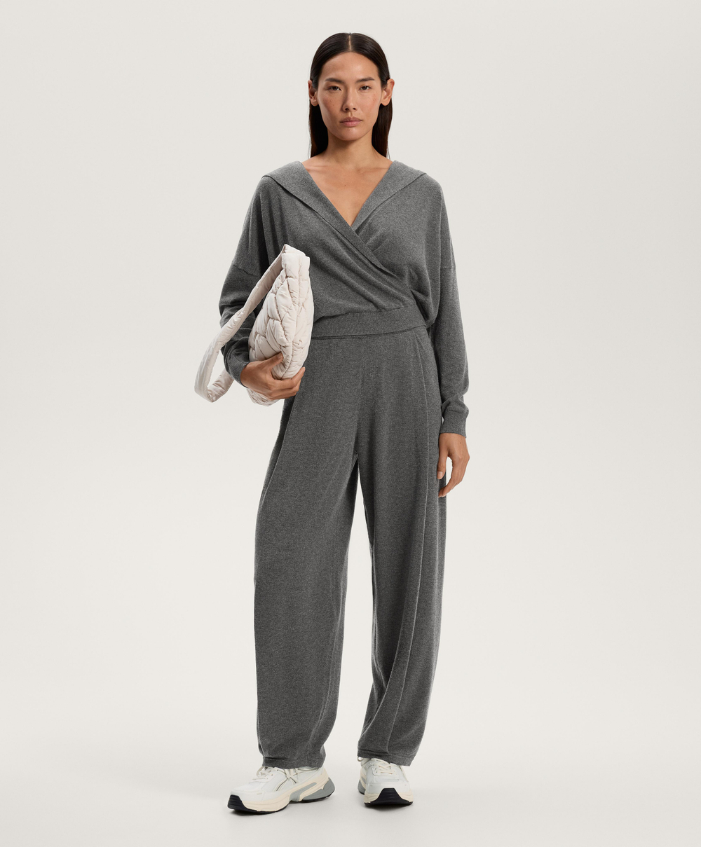 OYSHO Брюки-кокон из трикотажа, серый