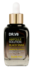 Farmstay DR.V8 Ampoule Solution Black Snail Ампульная сыворотка для лица с муцином черной улитки, 30 мл