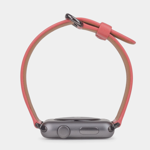 Ремешок для Apple Watch 44/45/46 mm из кожи теленка, кораллового цвета
