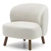 Кресло Ulit из бежевой синели с ножками из ясеня с отделкой под орех