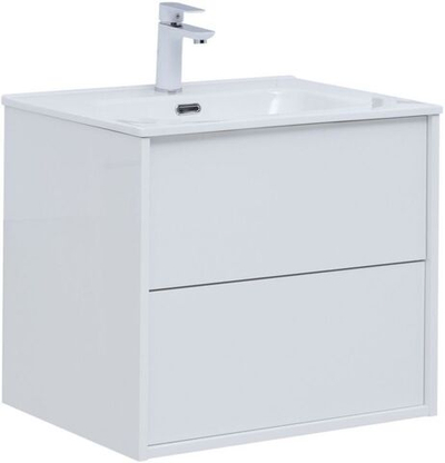 Тумба под раковину Aquanet Lino 60 (Flat) белый глянец