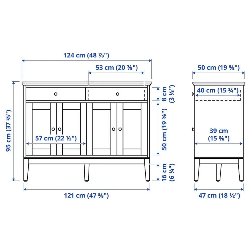 Шкаф - IDANÄS /IDANАS  IKEA/ ИДАНЭС ИКЕА,  124x50x95 см, черный