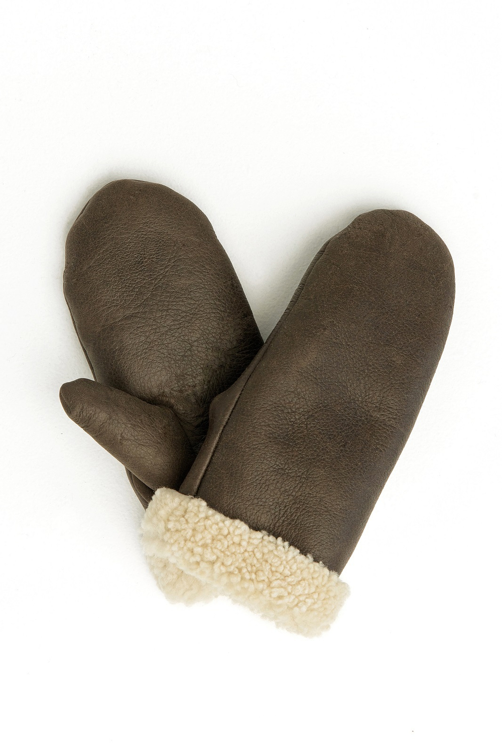 Рукавицы из коричневой овчины