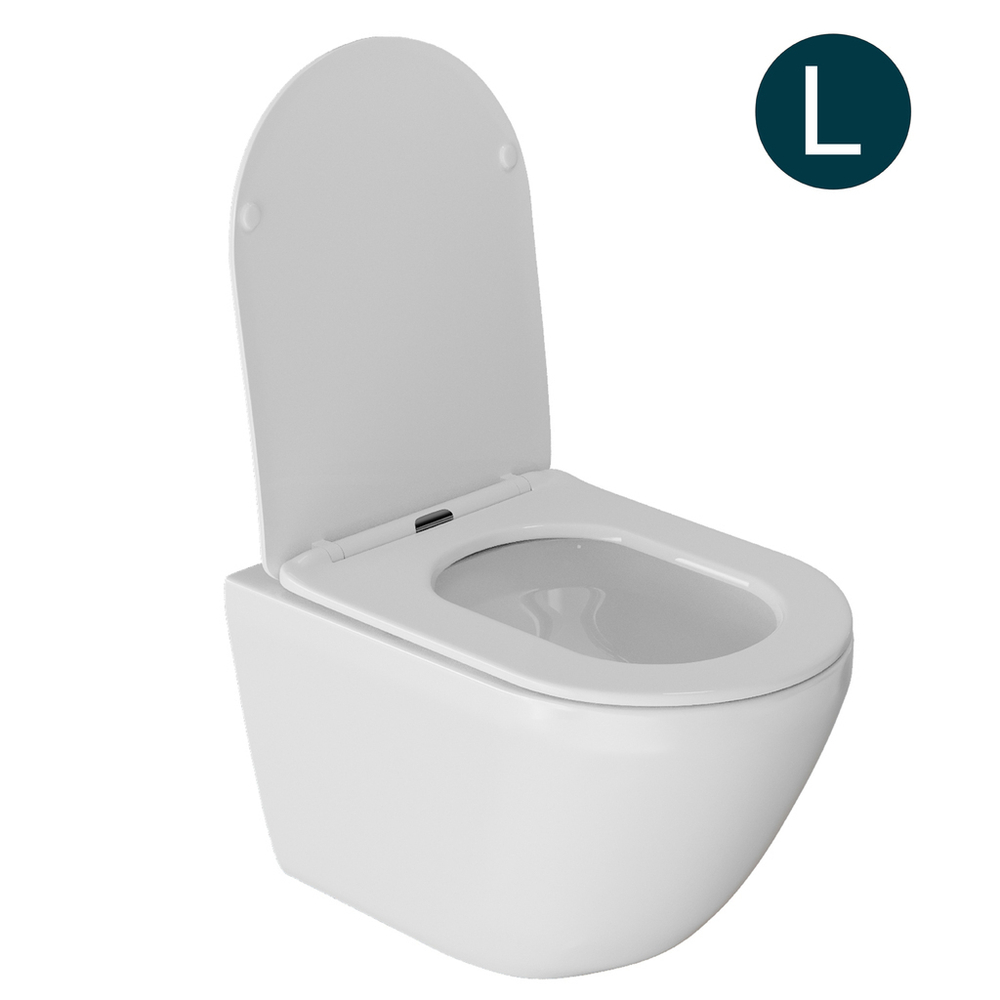 Унитаз подвесной безободковый WAVE MERIDIAN Tornado3.0, сид. дюропласт,м/л,быстр,БЕЛЫЙ глянец(L)