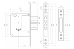 Замок врезной ЗВ 189-4MF-5K CP крест.ключ. б/ручек СТАНДАРТ