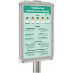 Стойка информационная двусторонняя 1,4 м с одной рамкой Клик