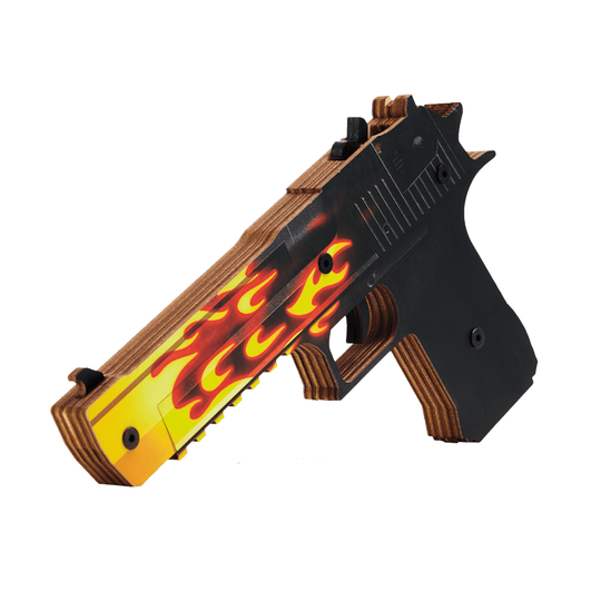 Пистолет VozWooden Desert Eagle версия 1.6 Пламя (деревянный резинкострел)