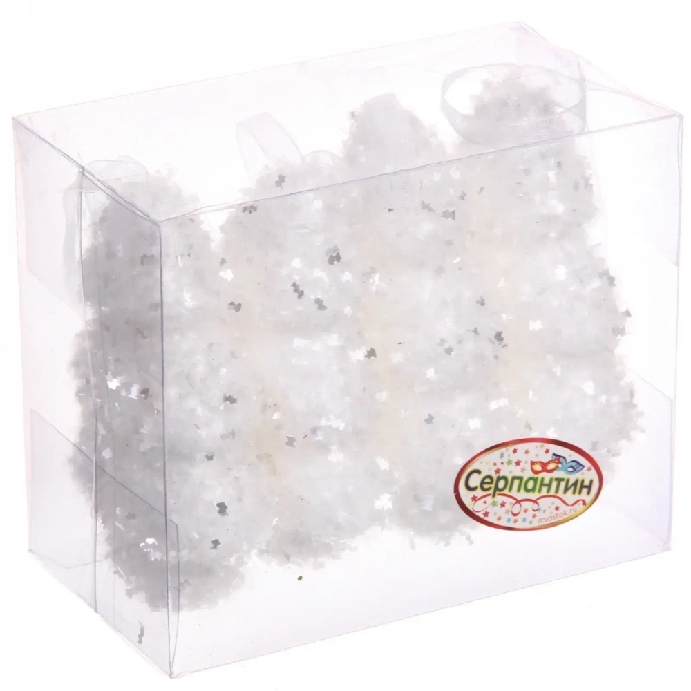 Ёлочные игрушки «Морозный иней» ЁЛОЧКА 9 см (набор 4 шт), Белый