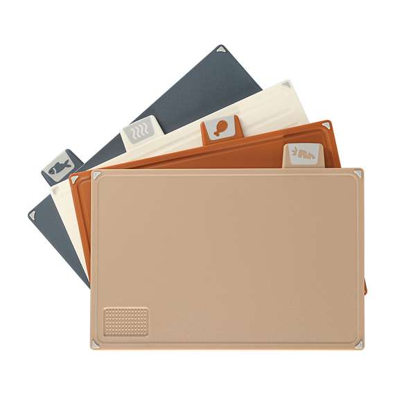 Набор из 4-х разделочных досок с держателем cut&amp;store