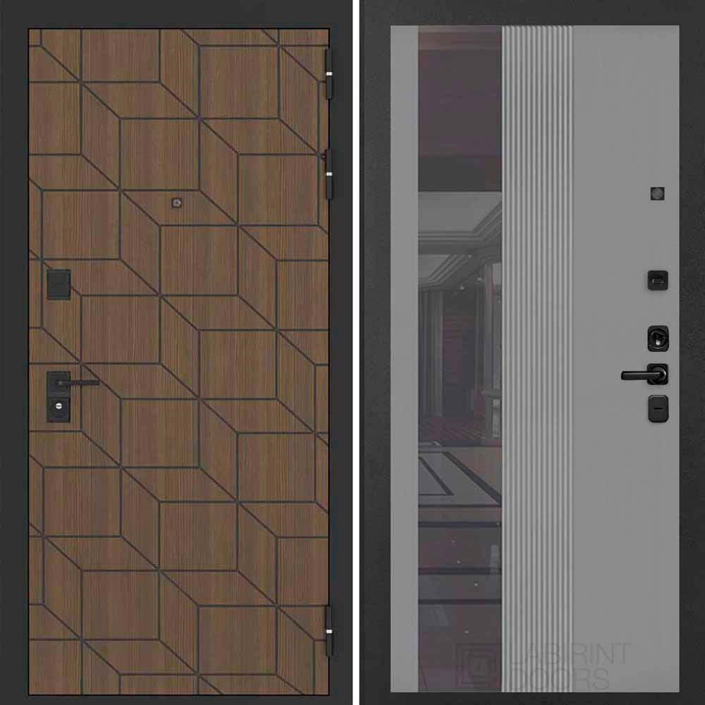 Дверь Входная Бункер BN-03 32 Зеркало тонировка Серый софт рельеф