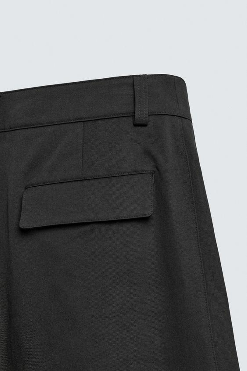 ZARA БРЮКИ RELAXED FIT С РЕГУЛИРУЕМЫМ НИЗОМ, ЧЕРНЫЙ