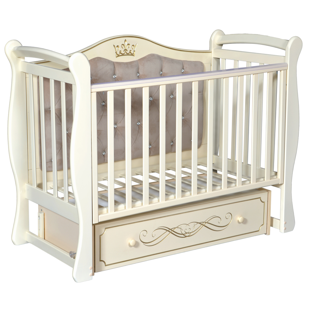 Детская кроватка Julia 111 (универсальный маятник, мягкая спинка с декор.резьбой)