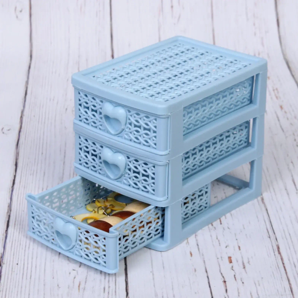 Комод малый «ПАЛЕРМО», цвет голубой, 3 отделения, 13*9*11,5см