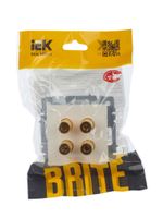 BRITE Аудиорозетка 4-местная РА10-БрЖ жемчуг IEK