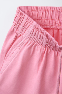 ZARA ШОРТЫ-БЕРМУДЫ С НАДПИСЬЮ, РОЗОВЫЙ