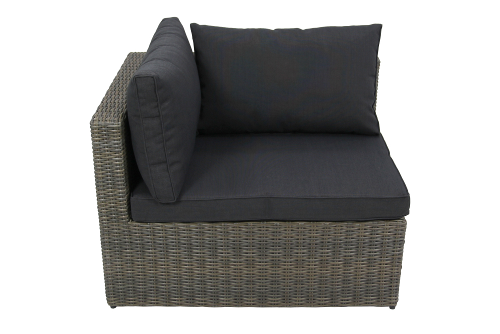 Набор мебели Garden Story Драмен 1 уп. (стол, 2 угл.кресла, 2 пуфа, ротанг серо-корич, подушки серые)