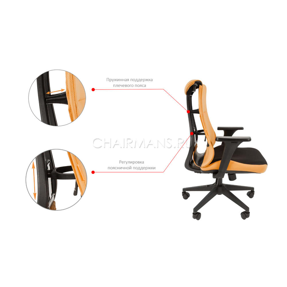 Кресло геймерское Chairman GAME 10 ткань черный/серый