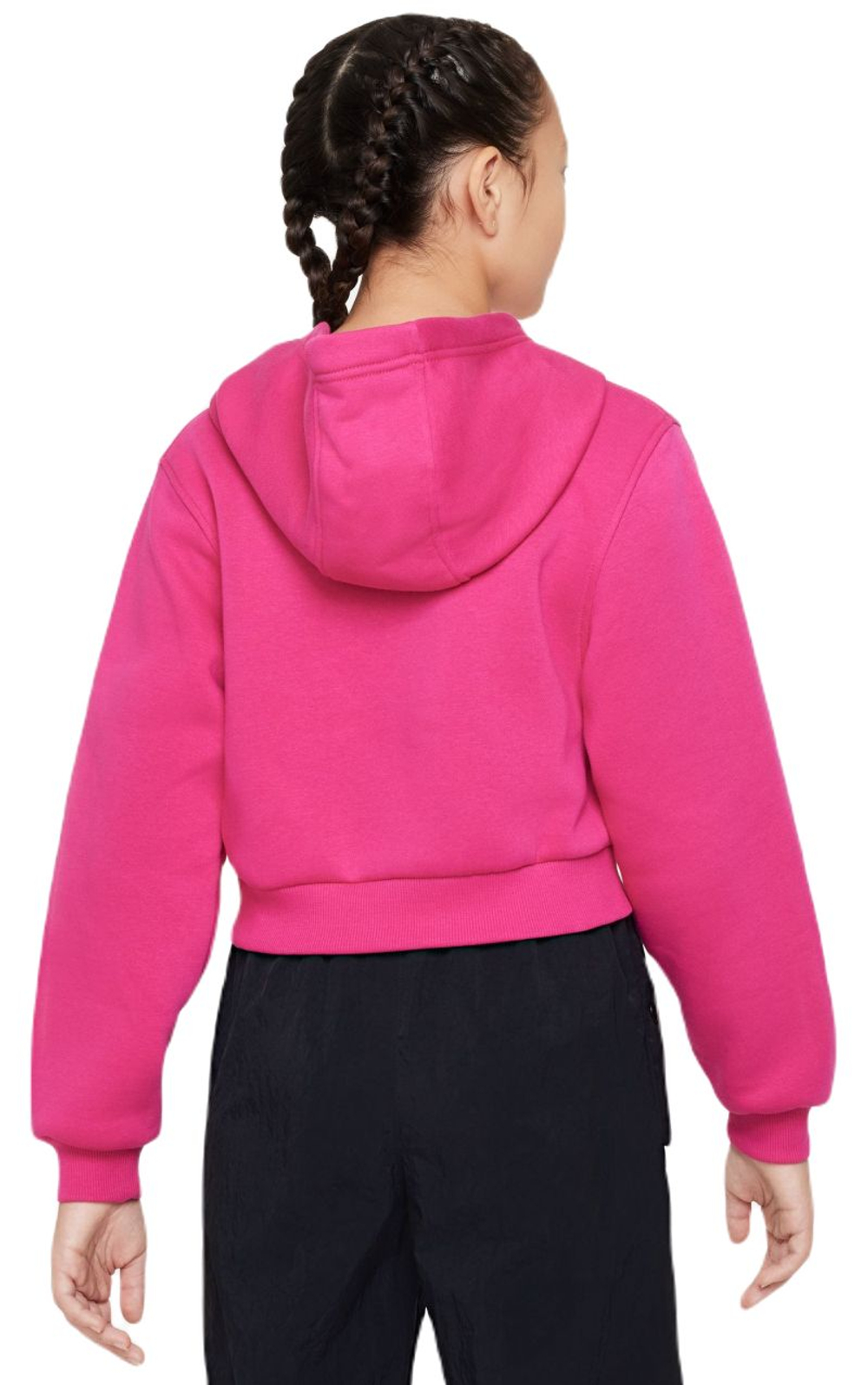 Детская теннисная куртка Nike Sportswear Club Fleece Crop - fireberry/white