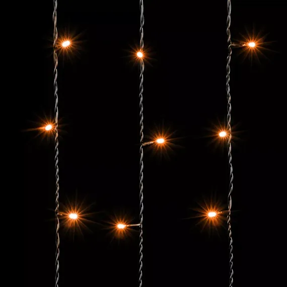 Светодиодный занавес 2*2 м., 400 желтых LED ламп, черный провод ПВХ, LTC (PCL402-11-2Y)